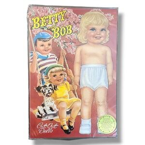 Betty and Bob Queen Holden Paper Dolls 1985 Merrimack Uncut Vintage Cut-Out Set